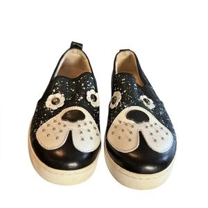 Hush Puppies Doggie Flats Black White Size 3 Youth Unisex